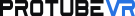 Logo ProTubeVR Défense texte noir et vr bleu clair